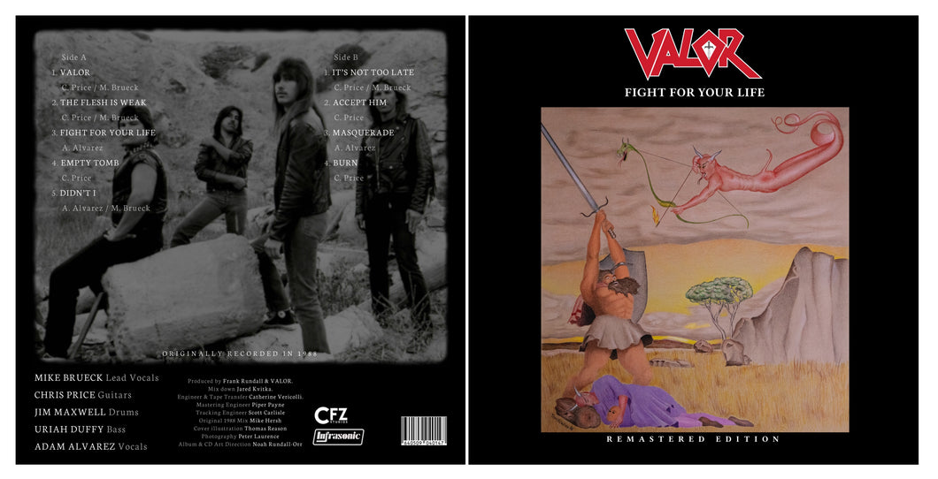 VALOR REMASTERED FIGHT FOR YOUR LIFE VINYL ALBUM